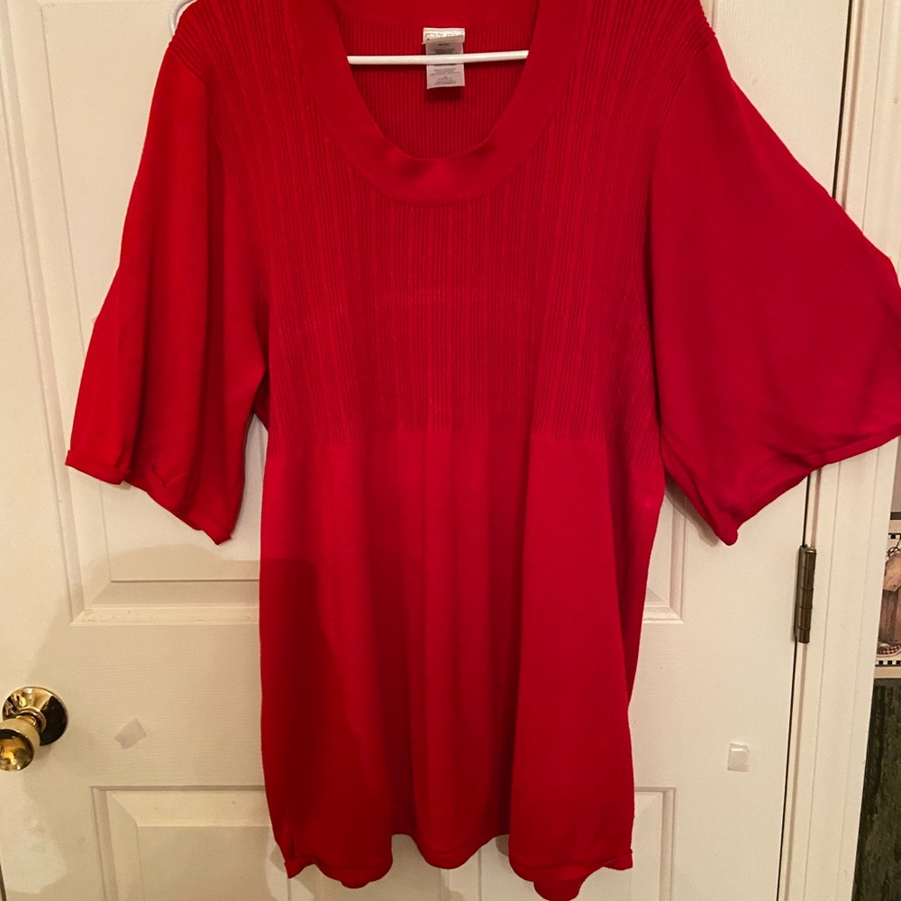⭐️2/15$ Just My Size Vibrant Red Scoop Neck Sweater